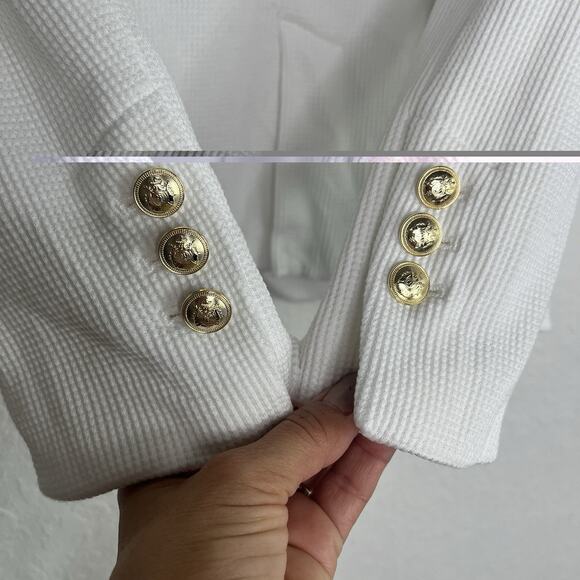 MNG Mango Suits Mango Ivory Knitted Blazer Size S, 100% cotton, elegant, office - Picture 9 of 10